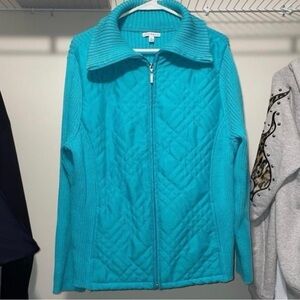Croft and Barrow Teal Ribbed Knit Winter Jacket